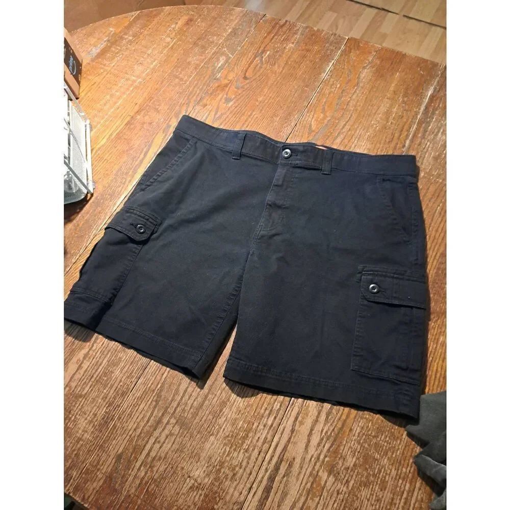 Mens St. John’s Bay Blue Cargo Shorts Size 44 Comfort Stretch Flat Front Pockets